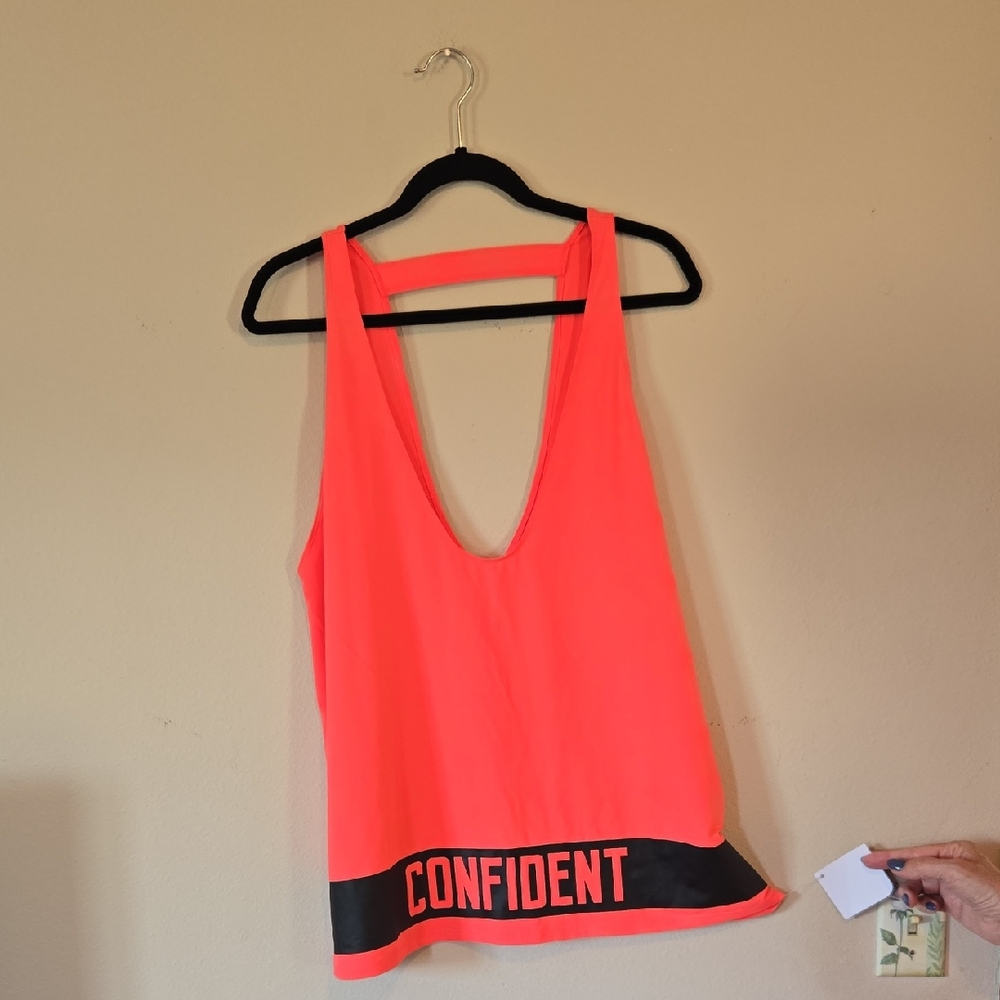 Neon Pink Tank Top with Black Band